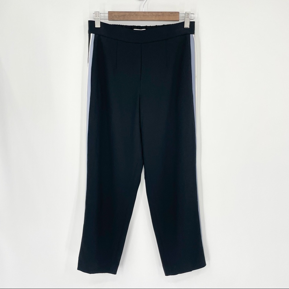 Babaton Conan Black Crepe Gray White Side Stripe‎ Ankle Pants Size 4